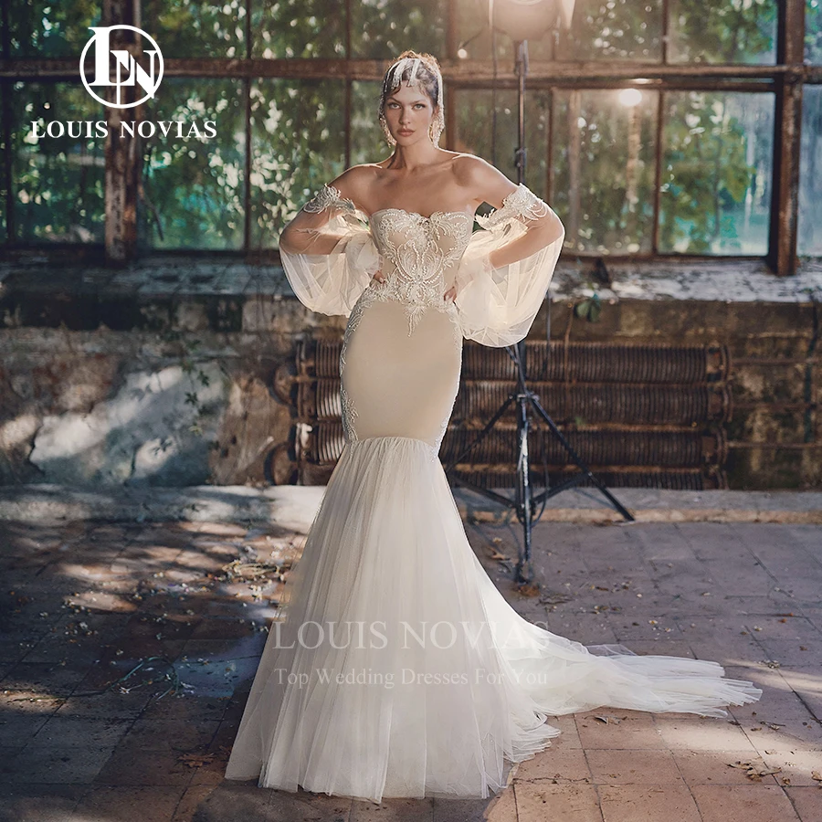 LOUIS NOVIAS Mermaid Wedding Dresses Elegant Sexy Puff Sleeve Appliques Sweetheart Bag Hip Bridal Gown Backless Vestido De Noiva
LOUIS NOVIAS Mermaid Wedding Dresses Elegant Sexy Puff Sleeve Appliques Sweetheart Bag Hip Bridal Gown Backless Vestido De Noiva