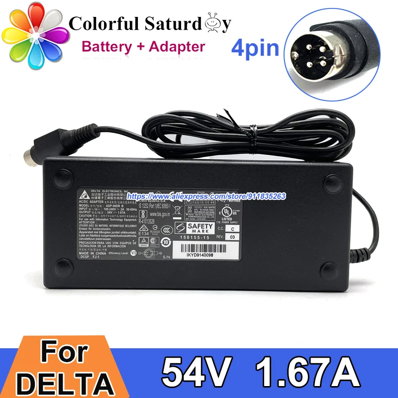 Genuine Delta ADP-90CR B 54V 1.67A 90W AC Adapter ADP-90DR B Laptop Charger Power Supply 4pin
Genuine Delta ADP-90CR B 54V 1.67A 90W AC Adapter ADP-90DR B Laptop Charger Power Supply 4pin