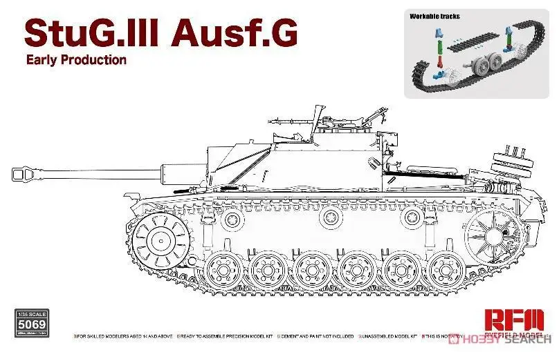 RYEFIELD RM5069 1/35 StuG. III Ausf. G Раннее Производство с работоспособными звеньями
RYEFIELD RM5069 1/35 StuG. III Ausf. G Раннее Производство с работоспособными звеньями