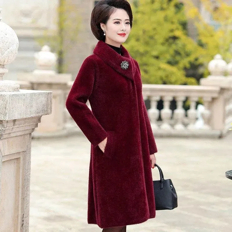 New 2021 Winter Jacket Mink Fleece Faux Fur Women's Woolen Coats Hidden Buckle Mid-length Large Size Thick Warm Female Outwear
New 2021 Winter Jacket Mink Fleece Faux Fur Women's Woolen Coats Hidden Buckle Mid-length Large Size Thick Warm Female Outwear
