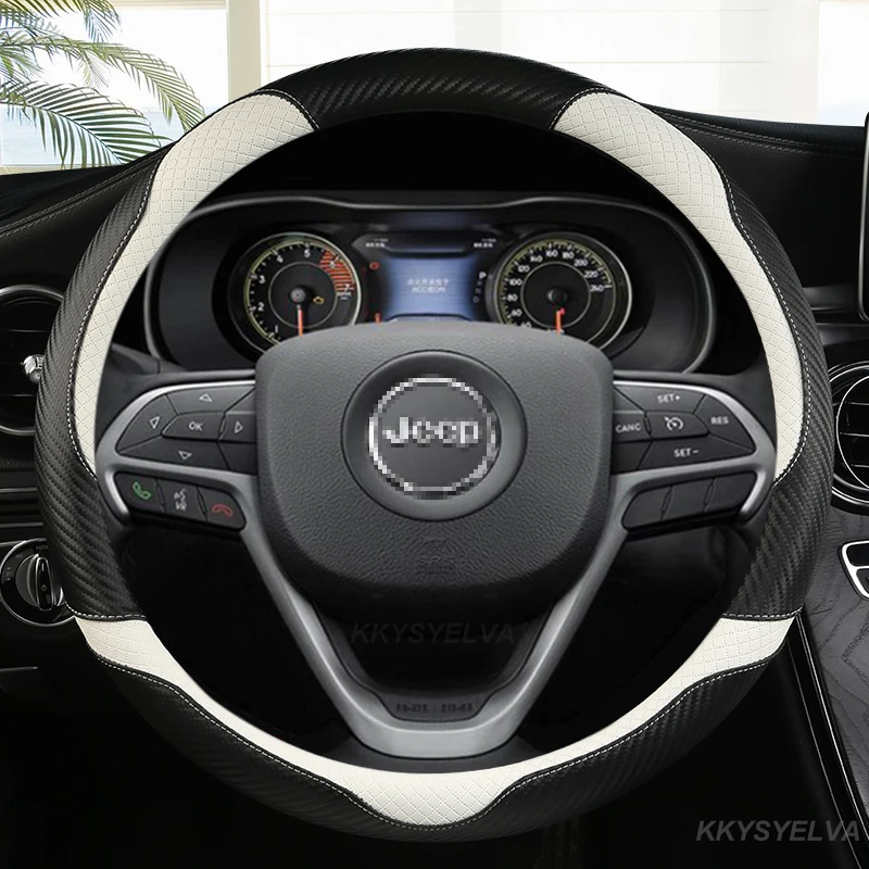Чехол на руль автомобиля из углеродного волокна для Jeep Grand Cherokee ZJ WJ WK WK2 WL 1993-2021 38 см, аксессуары для интерьера автомобиля
Чехол на руль автомобиля из углеродного волокна для Jeep Grand Cherokee ZJ WJ WK WK2 WL 1993-2021 38 см, аксессуары для интерьера автомобиля