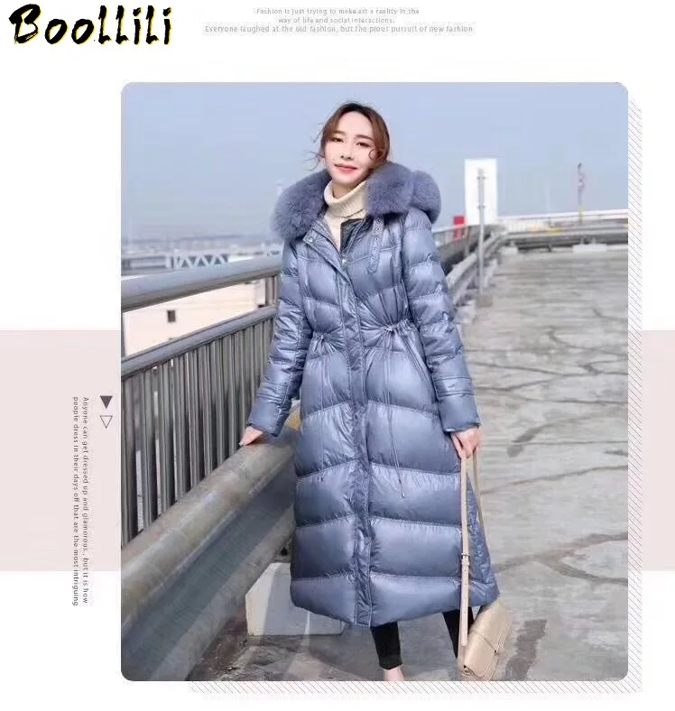 2023 Women's Boollili Down Jacket Long Winter Coat Women Big Fur Collar Hooded Korean Warm Puffer Jacket Chamarras De Mujer
2023 Women's Boollili Down Jacket Long Winter Coat Women Big Fur Collar Hooded Korean Warm Puffer Jacket Chamarras De Mujer