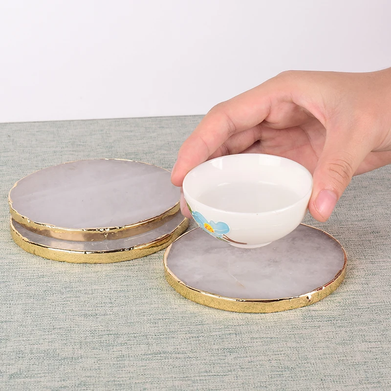 Round Shape slice Electroplated gold Edge Gems Craft Pad Rock Quartz Natural Stone Crystal Coaster Cup Beverage Holder Mat decor
Round Shape slice Electroplated gold Edge Gems Craft Pad Rock Quartz Natural Stone Crystal Coaster Cup Beverage Holder Mat decor