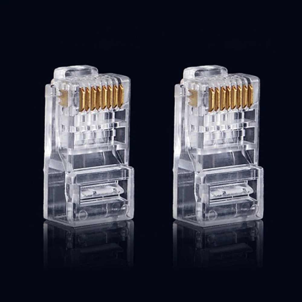 100Pcs/Lot RJ45 8P8C CAT6 Transparent Crystal Head Modular Plug Gold Plated Network Connector Clear Modul Plug
100Pcs/Lot RJ45 8P8C CAT6 Transparent Crystal Head Modular Plug Gold Plated Network Connector Clear Modul Plug