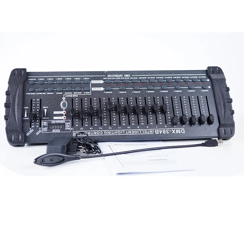 Контроллер DMX512 консоли 384 используется для перемещения фар с эффектом соответствия DJ, сценическое освещение, контроллер вечеринки
Контроллер DMX512 консоли 384 используется для перемещения фар с эффектом соответствия DJ, сценическое освещение, контроллер вечеринки