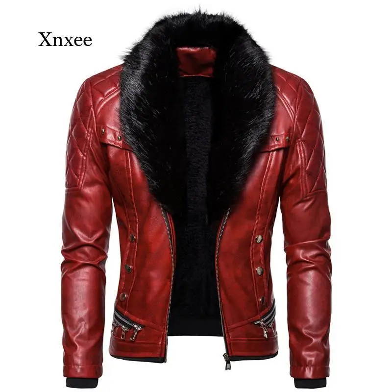 2021 Men's New Locomotive Bomber Plus Leather Jacket Autumn Lapel Fur Collar Detachable Slim Men's Warm Down Jacket
2021 Men's New Locomotive Bomber Plus Leather Jacket Autumn Lapel Fur Collar Detachable Slim Men's Warm Down Jacket