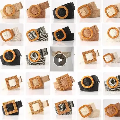 Fashion Round Square Wooden Buckle Dress Belt For Women Casual Braided Wide Strap Woven Elastic PP Straw Belts Decoration Gift
Fashion Round Square Wooden Buckle Dress Belt For Women Casual Braided Wide Strap Woven Elastic PP Straw Belts Decoration Gift