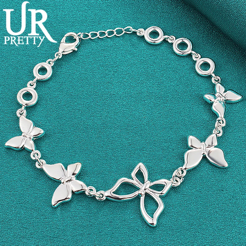 URPRETTY 925 Sterling Silver Butterfly Bracelet Chain For Women Engagement Wedding Party Charm Jewelry Christmas Gift
URPRETTY 925 Sterling Silver Butterfly Bracelet Chain For Women Engagement Wedding Party Charm Jewelry Christmas Gift