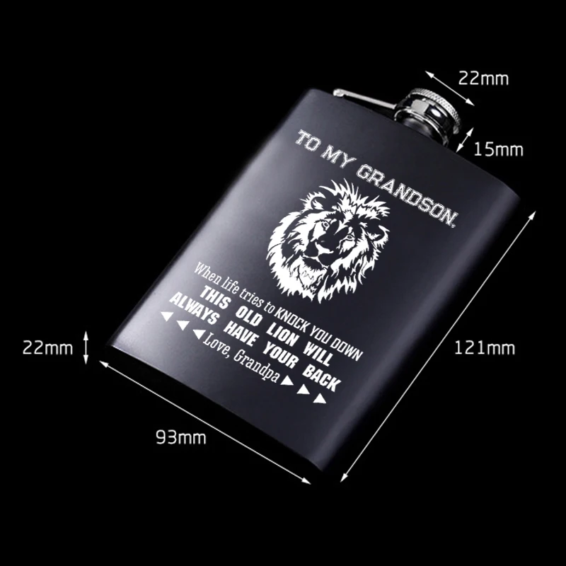 Mom To My Grandson-Hot sale portable stainless steel hip flask alcohol bottle Engraved Wooden Watch Birthday graduation gift
Mom To My Grandson-Hot sale portable stainless steel hip flask alcohol bottle Engraved Wooden Watch Birthday graduation gift