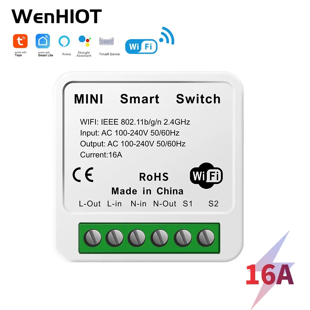 WENHIOT Tuya Wifi smart switch16A Voice Bidirectional Control Timer Relay Automation Intelligent Life Alexa Google homepage
WENHIOT Tuya Wifi smart switch16A Voice Bidirectional Control Timer Relay Automation Intelligent Life Alexa Google homepage