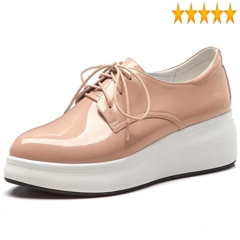 Platform Woman Genuine Luxury Leather Pointed Toe Thick Sole Casual Wedges Shoes Lace Up Oxford Zapatos Mujer 2021 Spring
Platform Woman Genuine Luxury Leather Pointed Toe Thick Sole Casual Wedges Shoes Lace Up Oxford Zapatos Mujer 2021 Spring