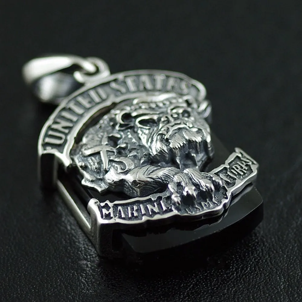 New Thai Silver 925 sterling silver pendant marine bulldog, S925 silver badge pendant man's pendant
New Thai Silver 925 sterling silver pendant marine bulldog, S925 silver badge pendant man's pendant