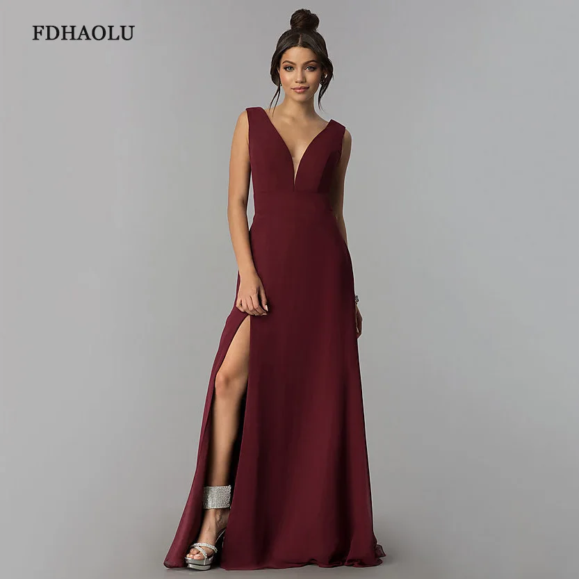AE102 Burgundy Formal Dress Women Elegant Chiffon V Neck Robe Soiree Dubai Arabic Long Evening Dresses Gown
AE102 Burgundy Formal Dress Women Elegant Chiffon V Neck Robe Soiree Dubai Arabic Long Evening Dresses Gown