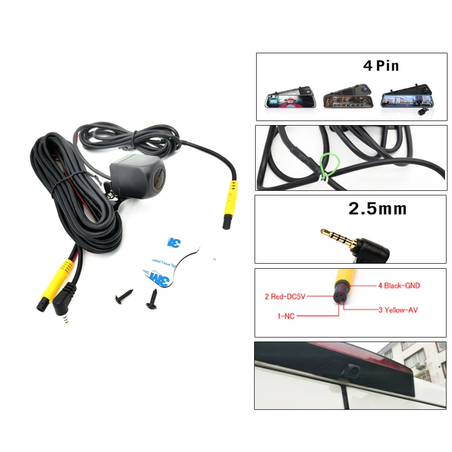 720P/1080P Car Rear View Dual Control Camera with 4 pin for Car DVR Mirror Dash Cam
720P/1080P Car Rear View Dual Control Camera with 4 pin for Car DVR Mirror Dash Cam