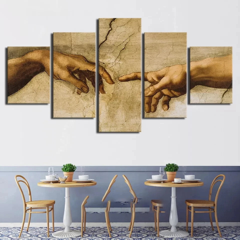 5 Pieces Wall Arts Canvas HD Creation Of Adam Hand Of God Poster Paintings Living Room Modern Picture Prints Bedroom Home Decor
5 Pieces Wall Arts Canvas HD Creation Of Adam Hand Of God Poster Paintings Living Room Modern Picture Prints Bedroom Home Decor