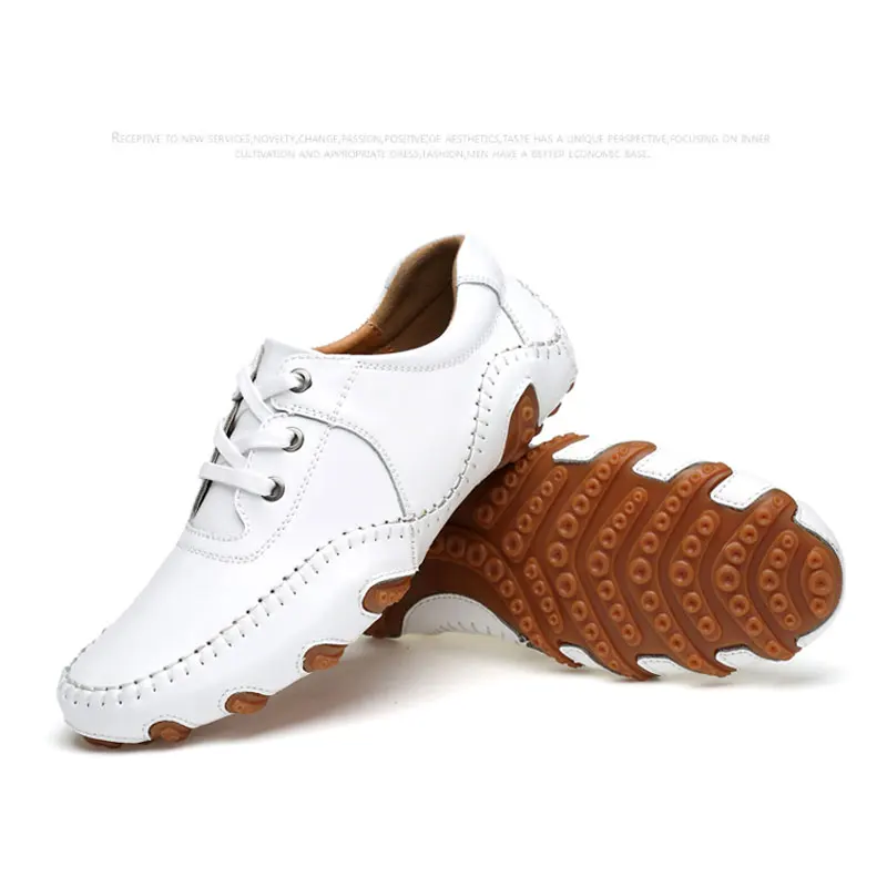 Spring/Summer Men's Single Shoes Golf Shoes Lightweight Breathable Anti Slip Head Layer Leather Casual White Lace up Sports Shoe
Spring/Summer Men's Single Shoes Golf Shoes Lightweight Breathable Anti Slip Head Layer Leather Casual White Lace up Sports Shoe