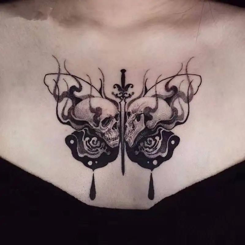 Temporary Skeleton Butterfly Tattoo Stickers Men Women Waterproof Dark Lasting Cool Fashion Art Fake Tattoos Personality Tattoo
Temporary Skeleton Butterfly Tattoo Stickers Men Women Waterproof Dark Lasting Cool Fashion Art Fake Tattoos Personality Tattoo