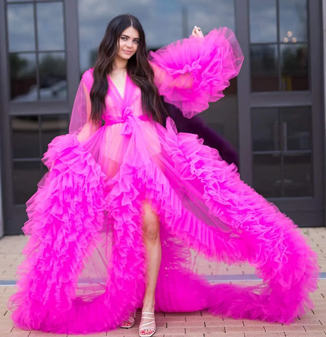 Summer Fluffy Tulle Maternity Robes Custom Made Women Long Dresses Photo Shoot Beach Birthday Party Bathrobe Sleepwear
Summer Fluffy Tulle Maternity Robes Custom Made Women Long Dresses Photo Shoot Beach Birthday Party Bathrobe Sleepwear