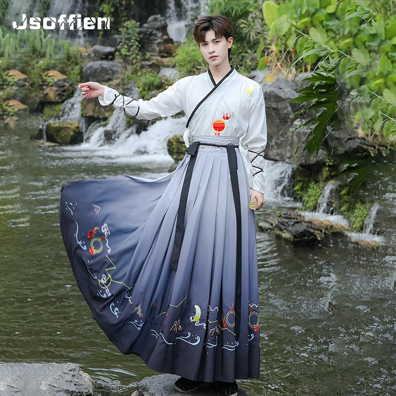 Men Hanfu Chinese Style Tang Suit Gown Robes Retro Oriental Hanfu Clothing Stage Performance Traditional Swordsman Costume
Men Hanfu Chinese Style Tang Suit Gown Robes Retro Oriental Hanfu Clothing Stage Performance Traditional Swordsman Costume