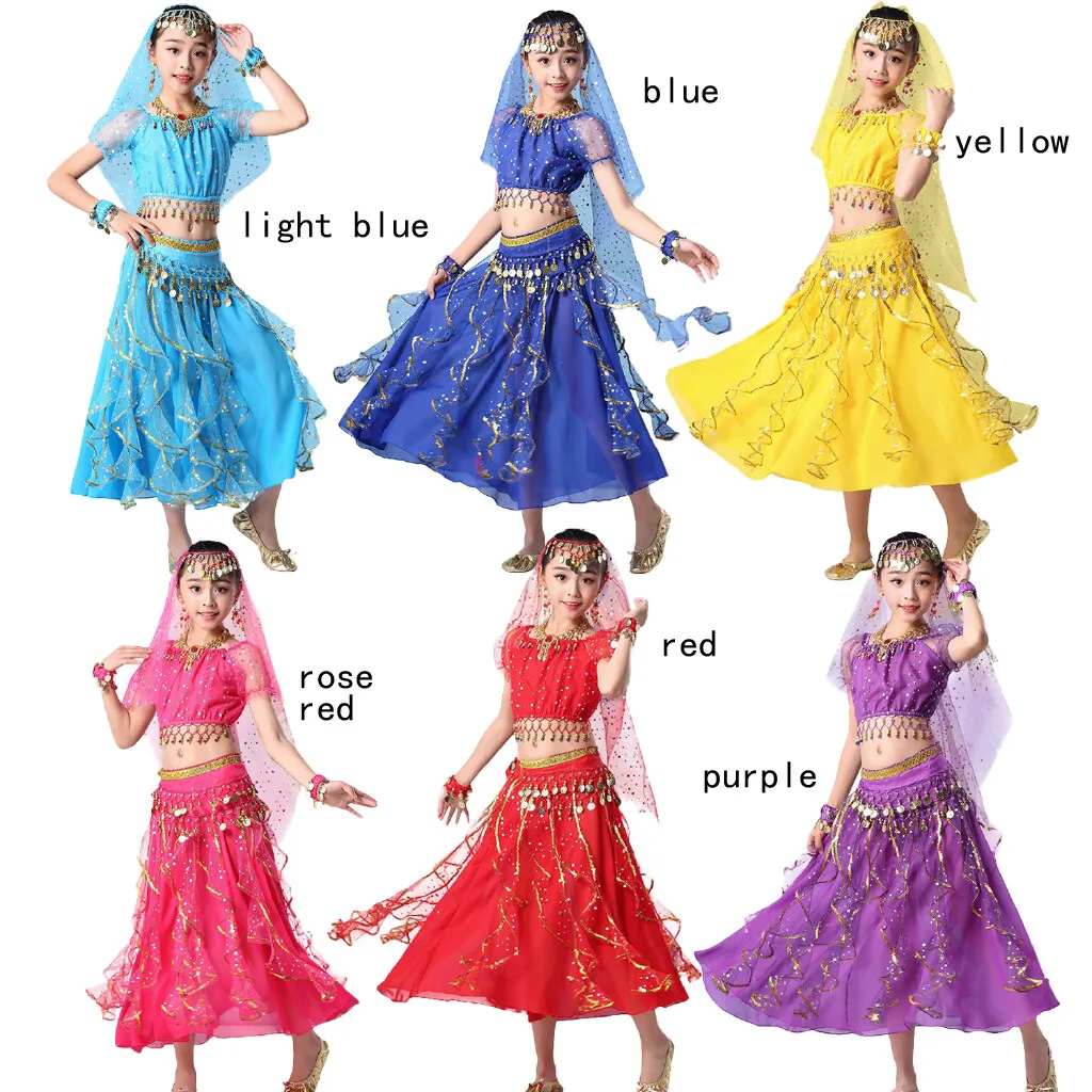 7PCs Kids Belly Dance Costumes Set Oriental Dance India Belly Dance Girls Cosplay Princess Dressup Team Performance Clothing
7PCs Kids Belly Dance Costumes Set Oriental Dance India Belly Dance Girls Cosplay Princess Dressup Team Performance Clothing