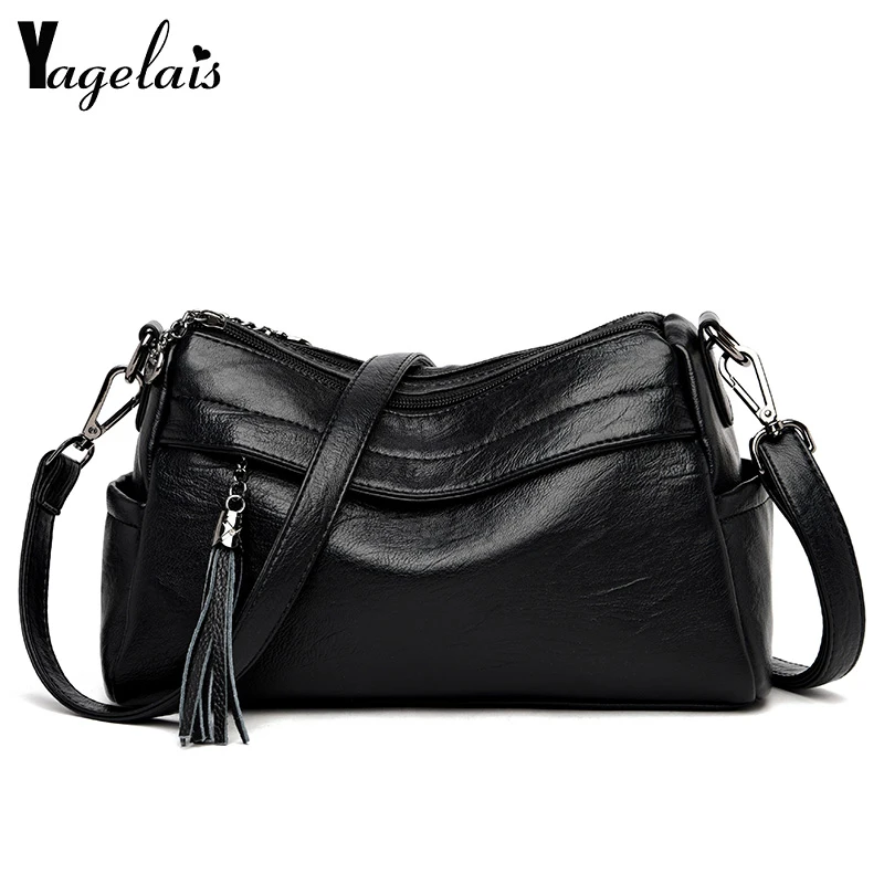 New Fashion Women Crossbody Bag Black Soft Washed Leather Shoulder Bag Patchwork Messenger Bags For Women
New Fashion Women Crossbody Bag Black Soft Washed Leather Shoulder Bag Patchwork Messenger Bags For Women
