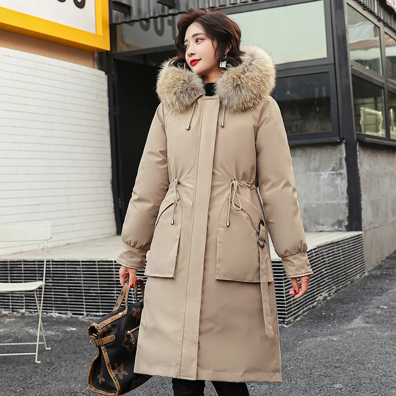 Women's Parkas Long Style Hooded Fur Cotton Liner Solid Ladies Winter Jackets with Big Pockets Casual Zipper Plus Size Coat
Women's Parkas Long Style Hooded Fur Cotton Liner Solid Ladies Winter Jackets with Big Pockets Casual Zipper Plus Size Coat