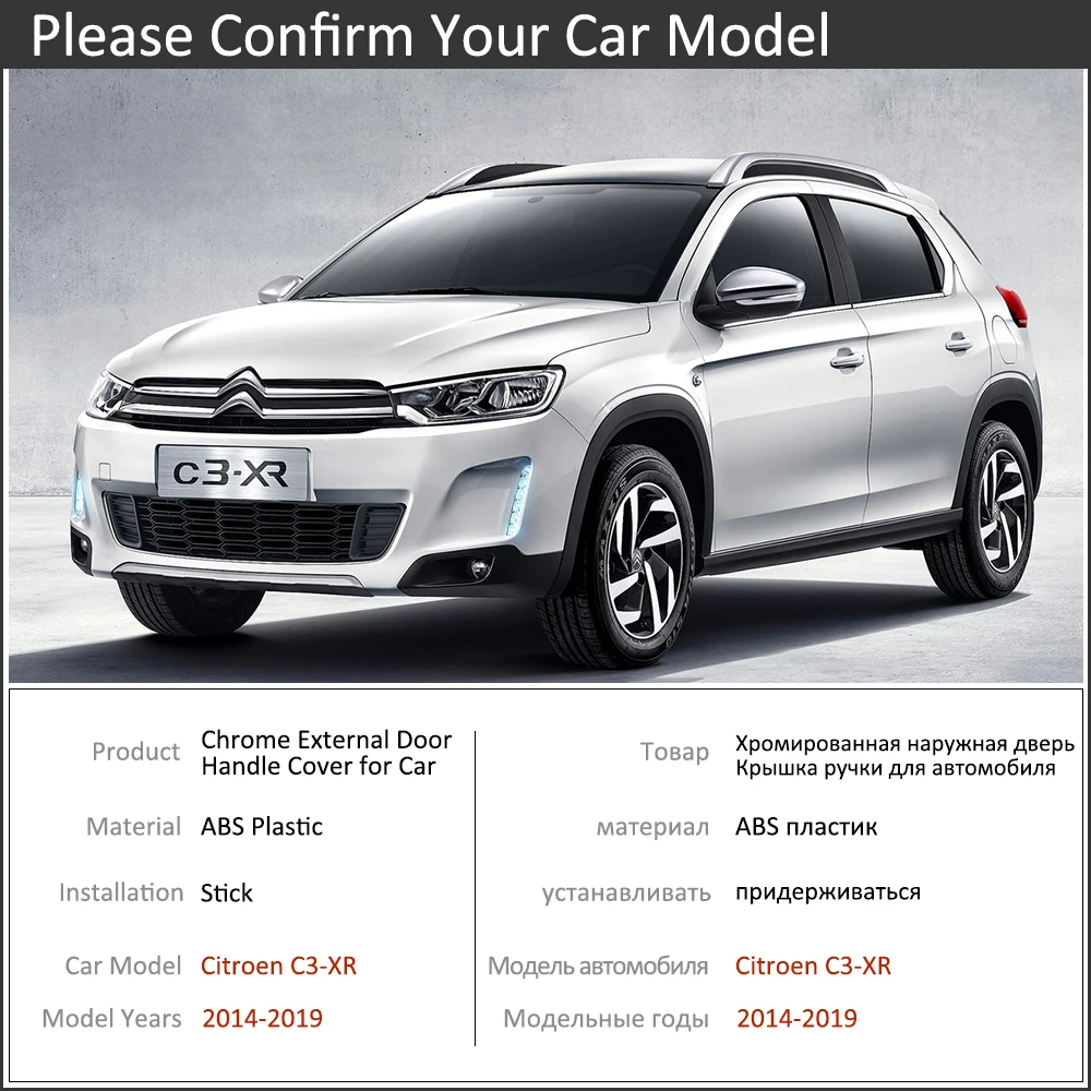 Car Door Handle Cover Chrome for Citroen C3-XR 2014~2019 2015 2016 2017 2018 Luxury Trim Set Exterior Car-Accessories-Goods
Car Door Handle Cover Chrome for Citroen C3-XR 2014~2019 2015 2016 2017 2018 Luxury Trim Set Exterior Car-Accessories-Goods
