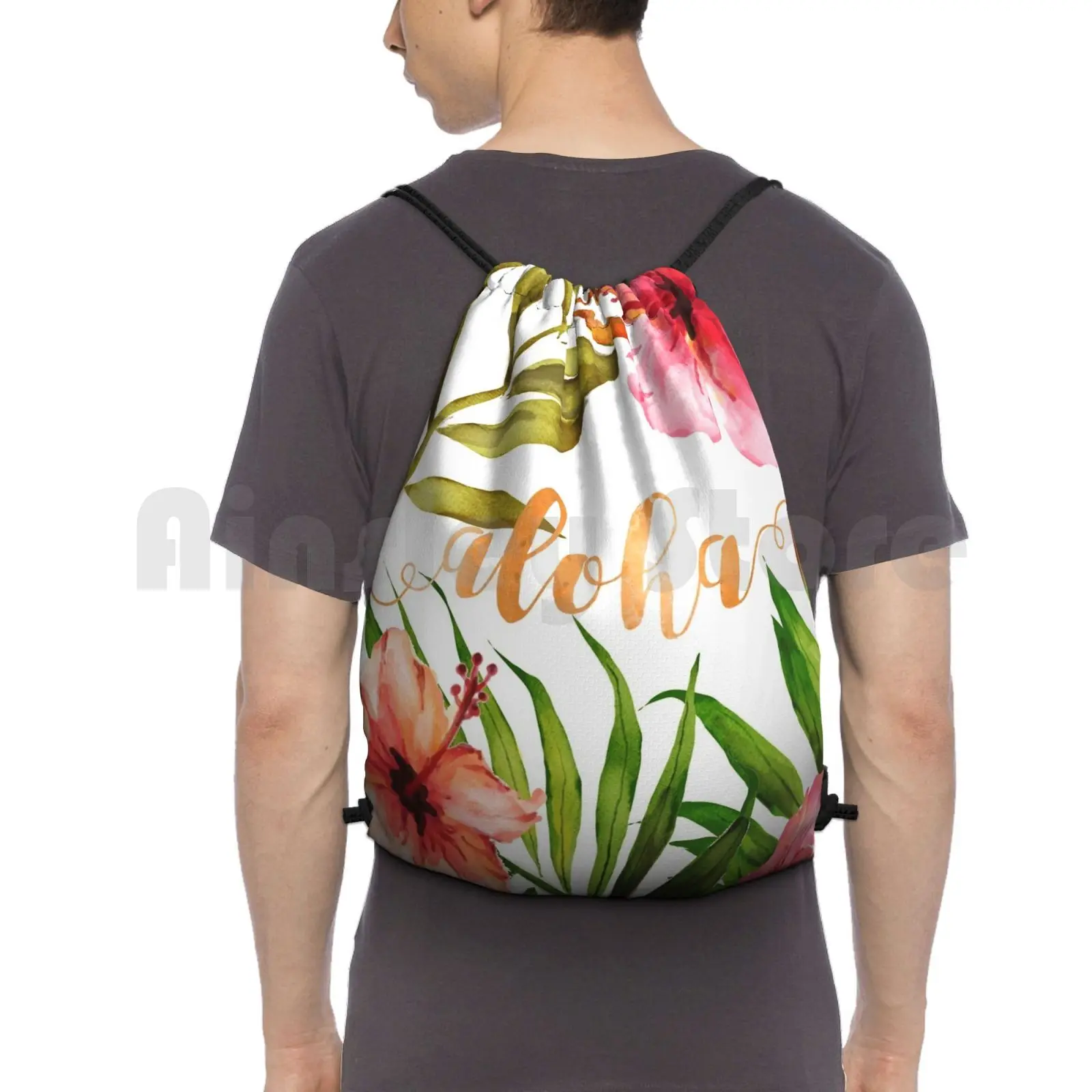 Aloha Tropical Hawaiian Floral Watercolor Backpack Drawstring Bags Gym Bag Waterproof Hawaii Hawaiian Tropical Floral
Aloha Tropical Hawaiian Floral Watercolor Backpack Drawstring Bags Gym Bag Waterproof Hawaii Hawaiian Tropical Floral