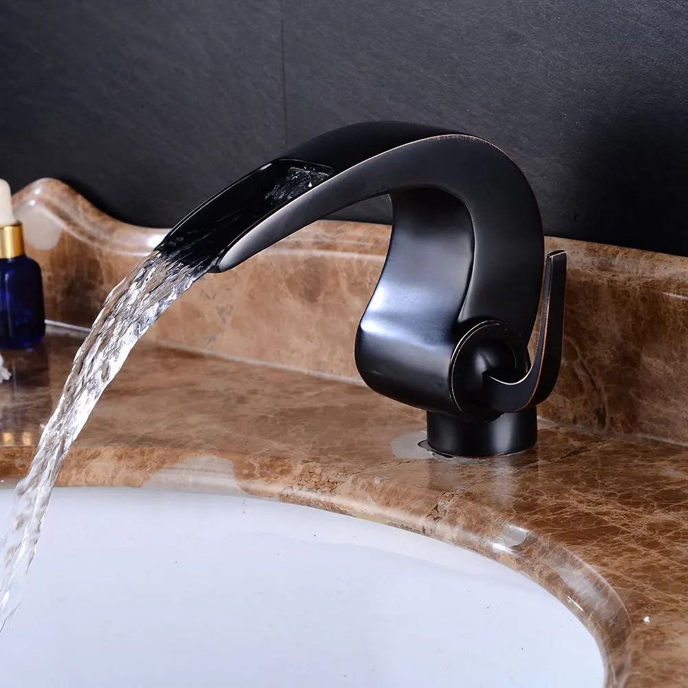 Vidric Black Bathroom Faucet Waterfall Bath Sink Faucet Hot Cold Basin Tap Mixer Brushed Nickle Modern Brass Basin Taps Deck Mou
Vidric Black Bathroom Faucet Waterfall Bath Sink Faucet Hot Cold Basin Tap Mixer Brushed Nickle Modern Brass Basin Taps Deck Mou