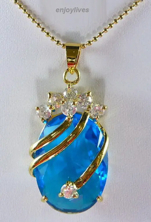 DD Wholesale FREE SHIPPING Sky-blue Cubic Zirconia Sapphire Crystal Yellow Gold Plated Pendant & Necklace
DD Wholesale FREE SHIPPING Sky-blue Cubic Zirconia Sapphire Crystal Yellow Gold Plated Pendant & Necklace