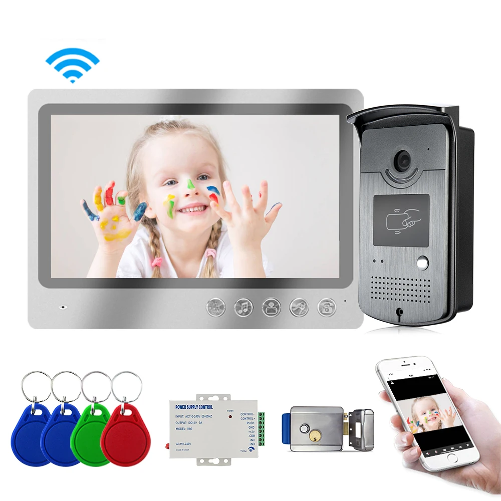 WiFi Intercom Doorbell Color Video Door Phone System Wire Camera Smart Phone APP Remote Unlock Home Security
WiFi Intercom Doorbell Color Video Door Phone System Wire Camera Smart Phone APP Remote Unlock Home Security