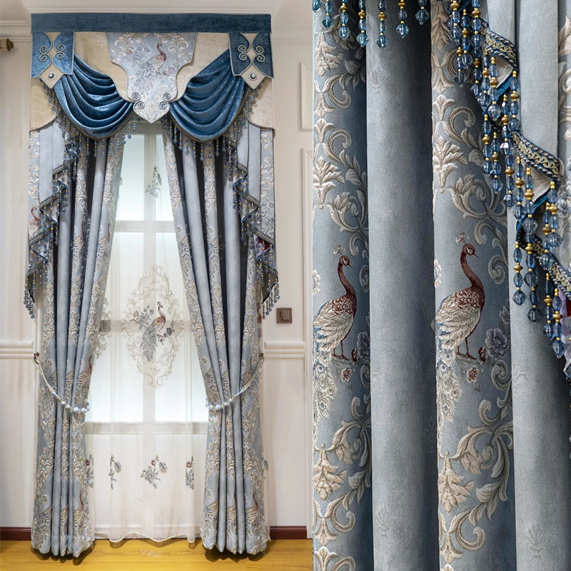 European and American high-precision embossed embroidery curtains bedroom living room kitchen high-quality custom curtains
European and American high-precision embossed embroidery curtains bedroom living room kitchen high-quality custom curtains