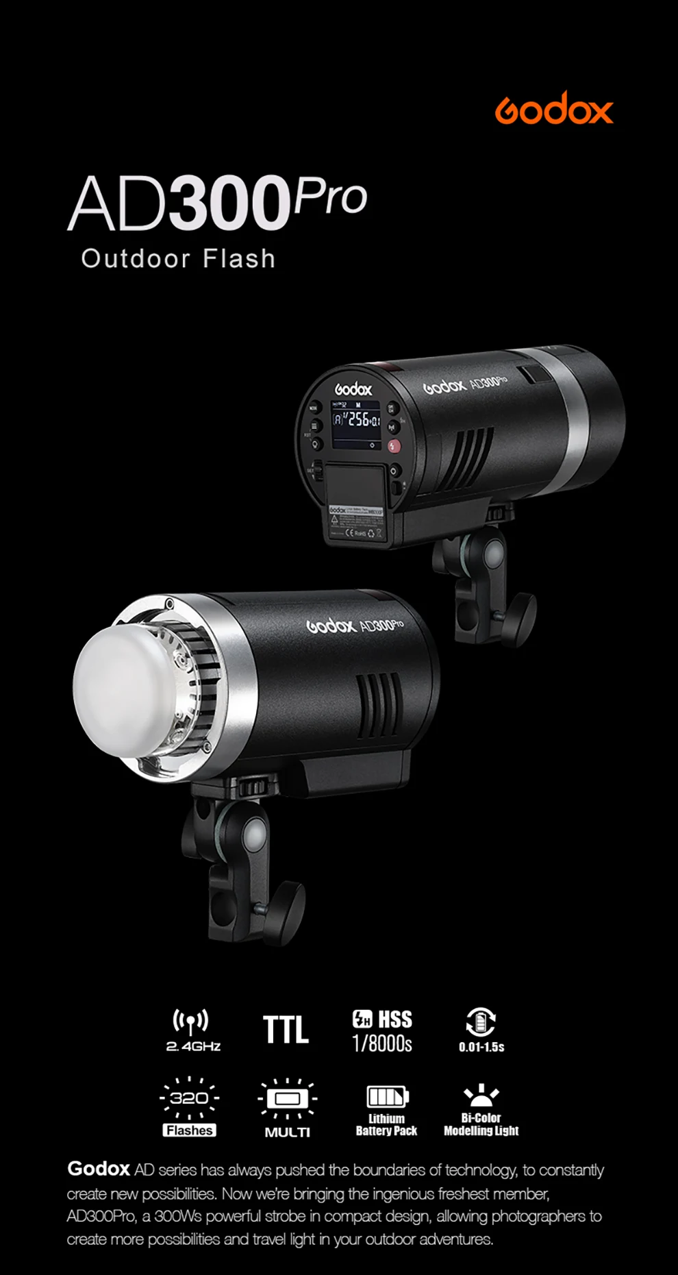 Godox AD300Pro TTL 2.4G HSS Flaş Işığı