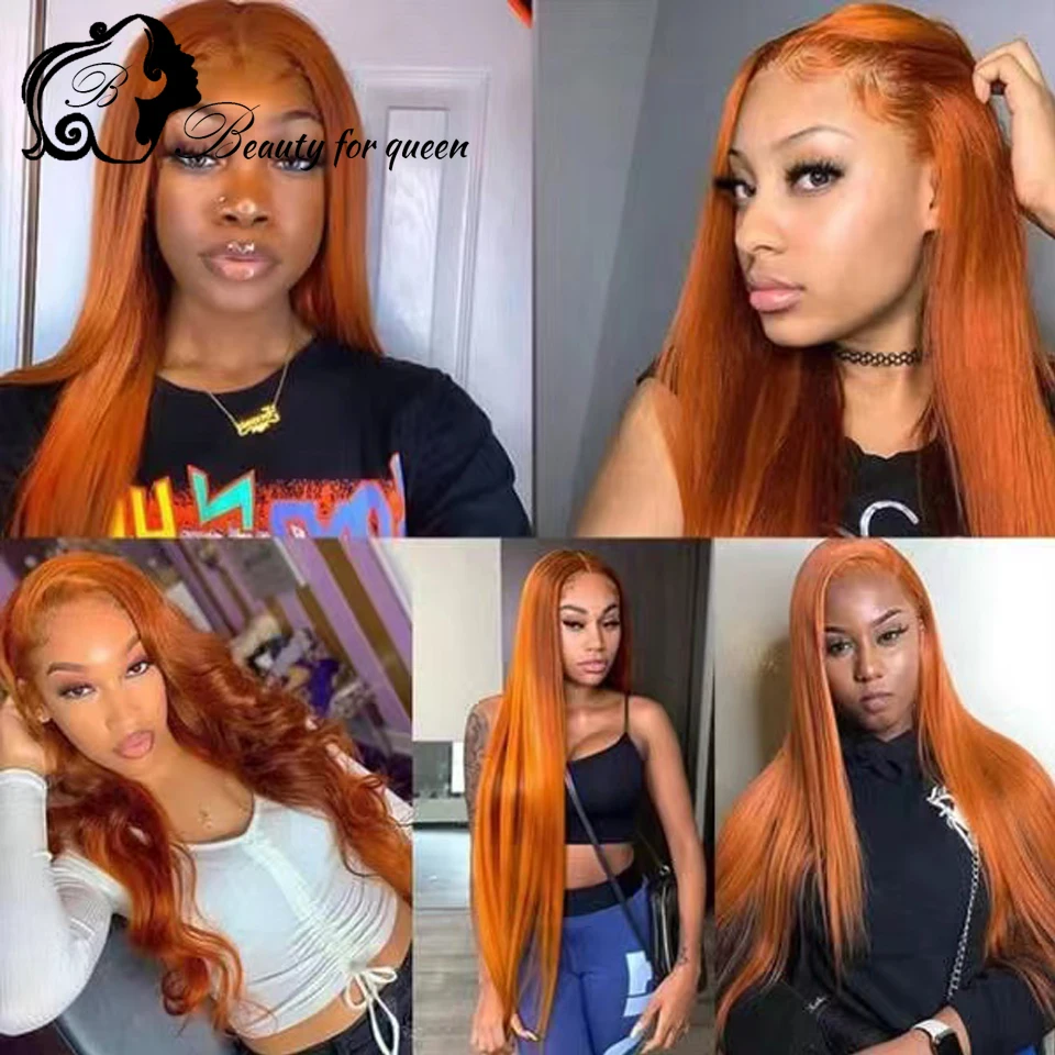 200 Density Transparent HD Lace Frontal Wigs Ginger Orange Long Straight Brazilian Colored Human Hair Wig Pre Plucked For Women
200 Density Transparent HD Lace Frontal Wigs Ginger Orange Long Straight Brazilian Colored Human Hair Wig Pre Plucked For Women