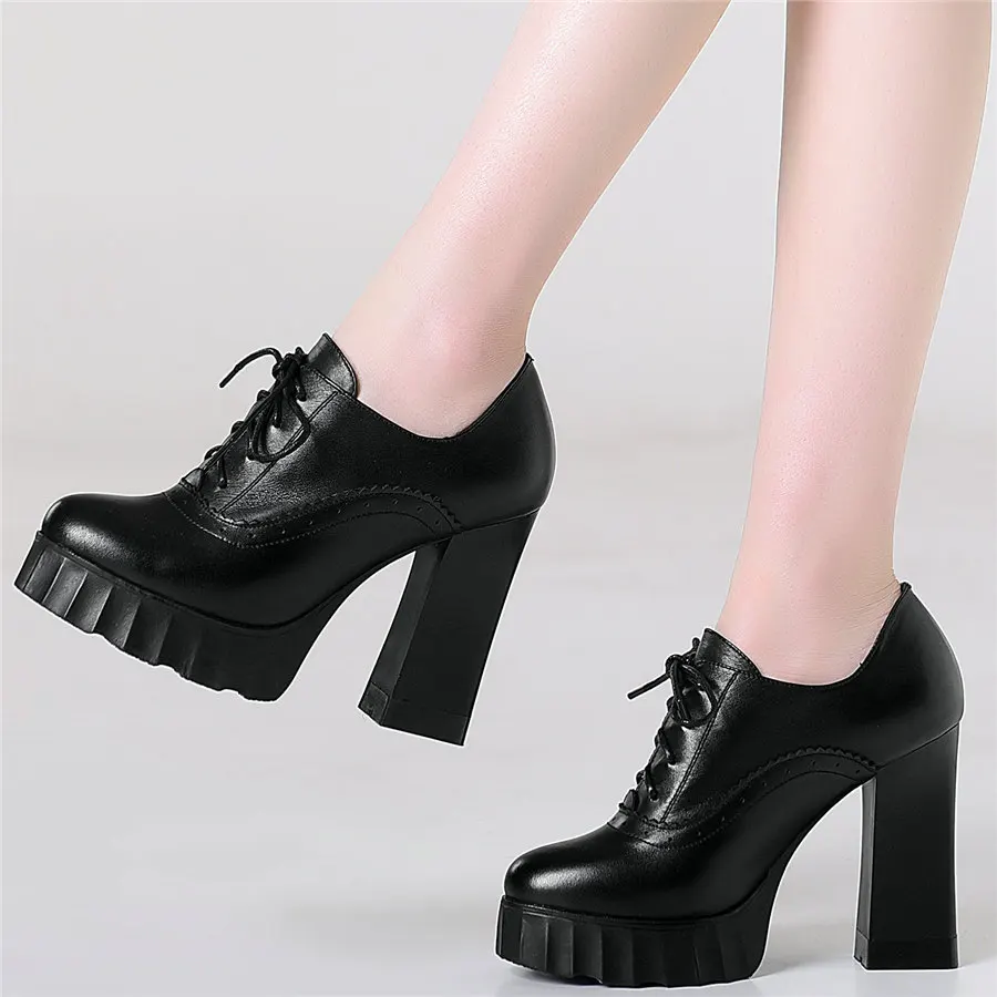 Chunky Platform Mary Jane shoes Women Lace Up Genuine Leather Cuban High Heel Pumps Shoes Female Low Top Round Toe Ankle Boots
Chunky Platform Mary Jane shoes Women Lace Up Genuine Leather Cuban High Heel Pumps Shoes Female Low Top Round Toe Ankle Boots