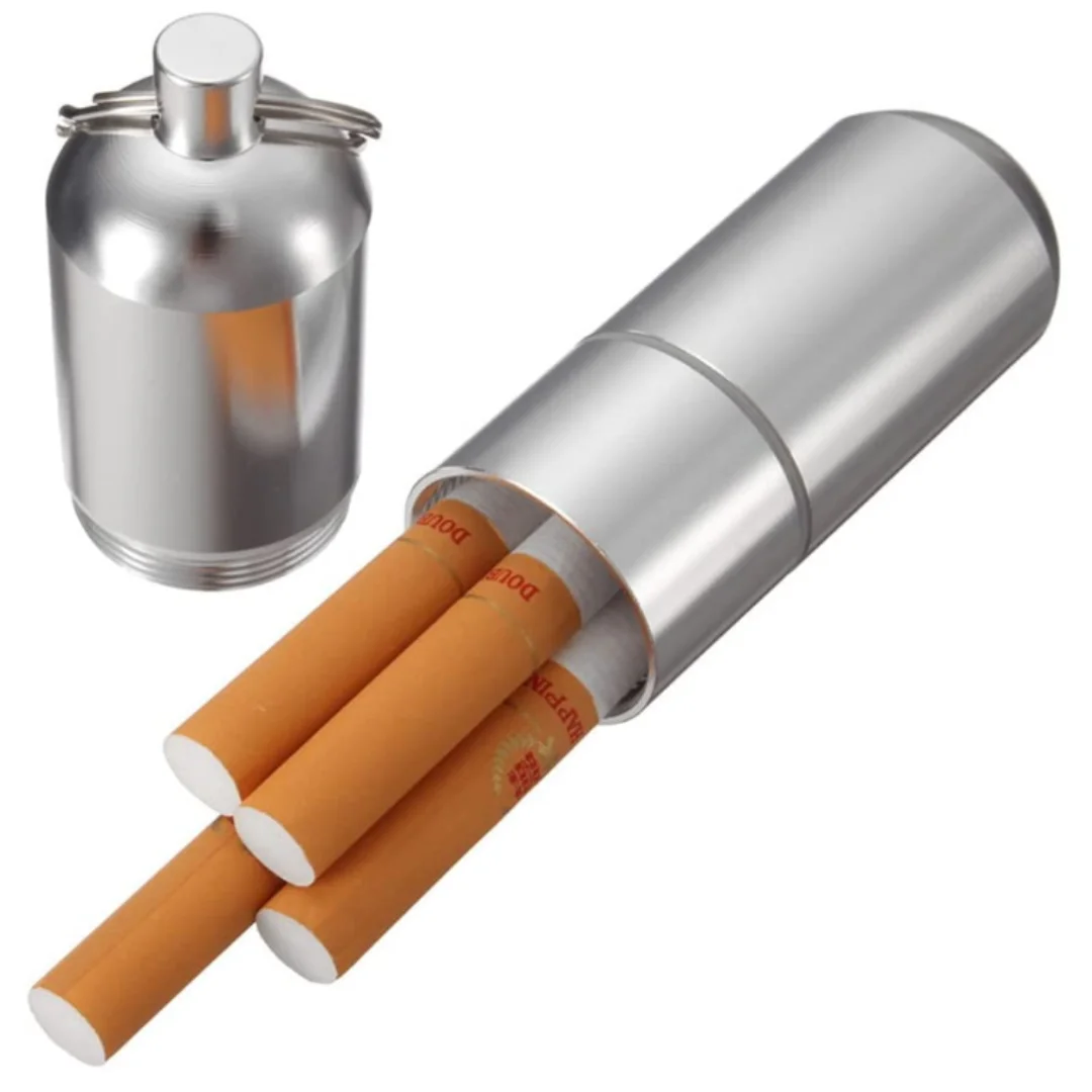 Mini Waterproof Storage Tank Aluminum Cigarette Case Holder with Key Ring Round Cigarettes Pocket Box
Mini Waterproof Storage Tank Aluminum Cigarette Case Holder with Key Ring Round Cigarettes Pocket Box