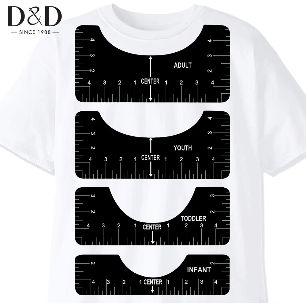 T-Shirt Alignment Ruler 4Pcs/Set T-Shirt Measurement Ruler Guide Tool for Making Fashion Sewing Center Design Ruler Adult Youth
T-Shirt Alignment Ruler 4Pcs/Set T-Shirt Measurement Ruler Guide Tool for Making Fashion Sewing Center Design Ruler Adult Youth