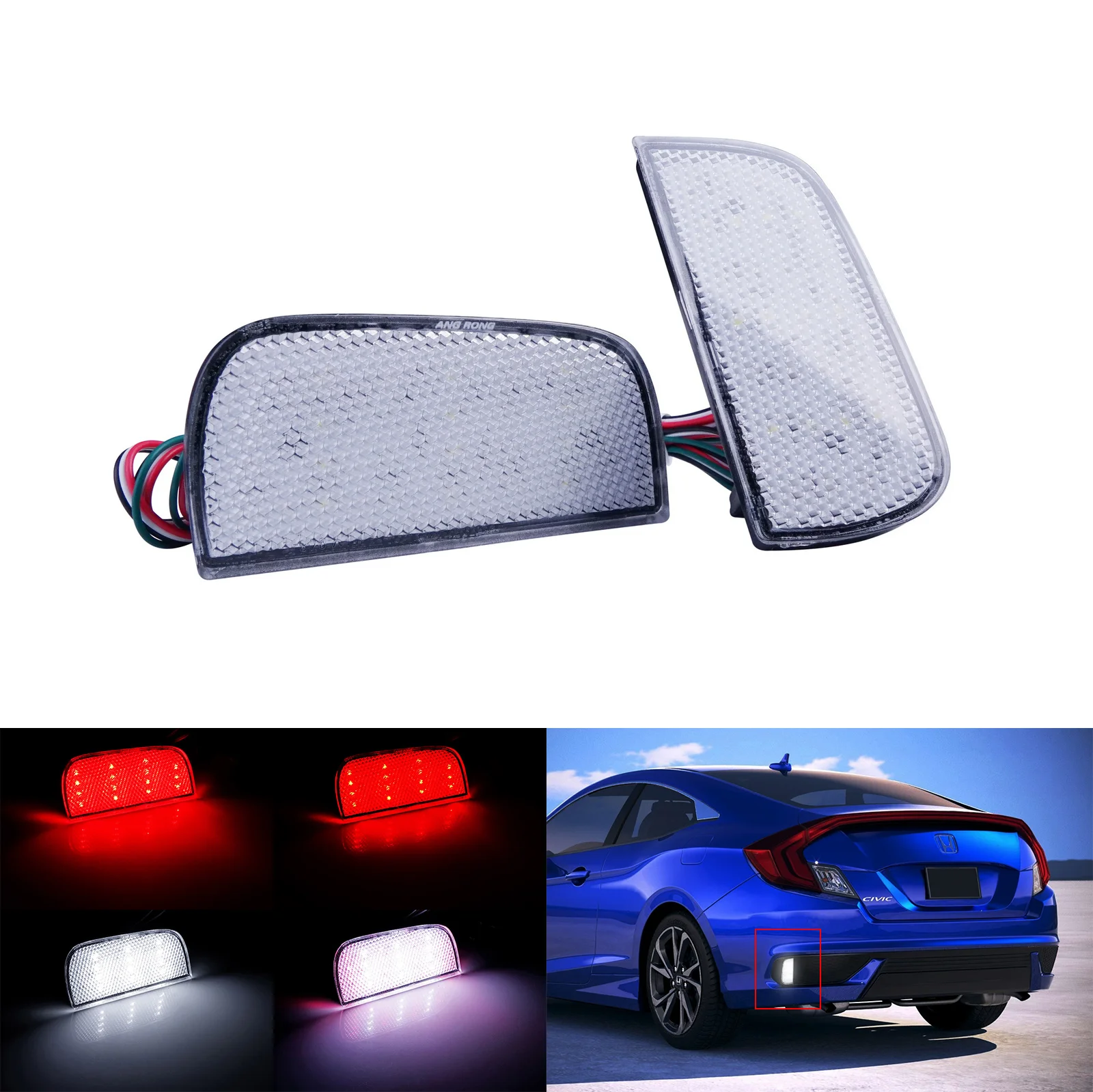 LED Bumper Reflector Tail Brake Backup Light Clear Lens For 10th Gen Honda Civic
LED Bumper Reflector Tail Brake Backup Light Clear Lens For 10th Gen Honda Civic