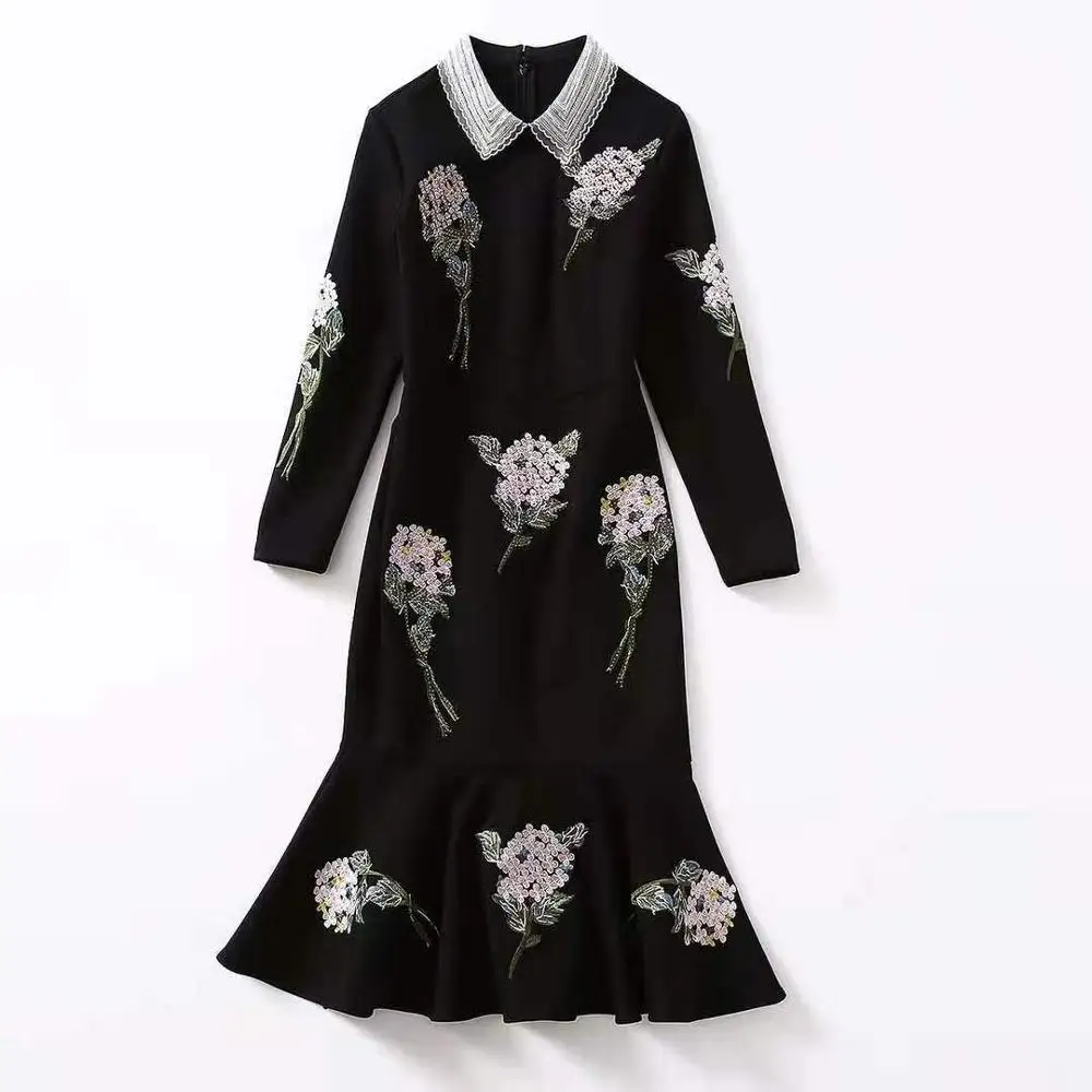 European and American women's wear 2020 winter new style Long-sleeved beaded lapel Flower embroidery Fashion fishtail dress
European and American women's wear 2020 winter new style Long-sleeved beaded lapel Flower embroidery Fashion fishtail dress
