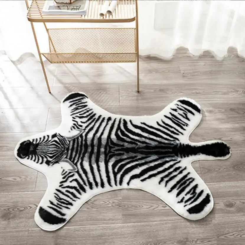 Nordic imitation Zebra pattern Rug faux skin leather NonSlip Antiskid Mat washable Animal print Carpet for living room bedroom
Nordic imitation Zebra pattern Rug faux skin leather NonSlip Antiskid Mat washable Animal print Carpet for living room bedroom