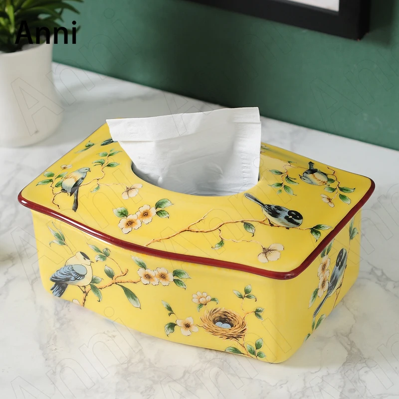 Creativity Paint Ceramic Tissue Boxes European Pastoral Flowers Birds Decorative Paper Towel Organization Living Room Decoration
Creativity Paint Ceramic Tissue Boxes European Pastoral Flowers Birds Decorative Paper Towel Organization Living Room Decoration