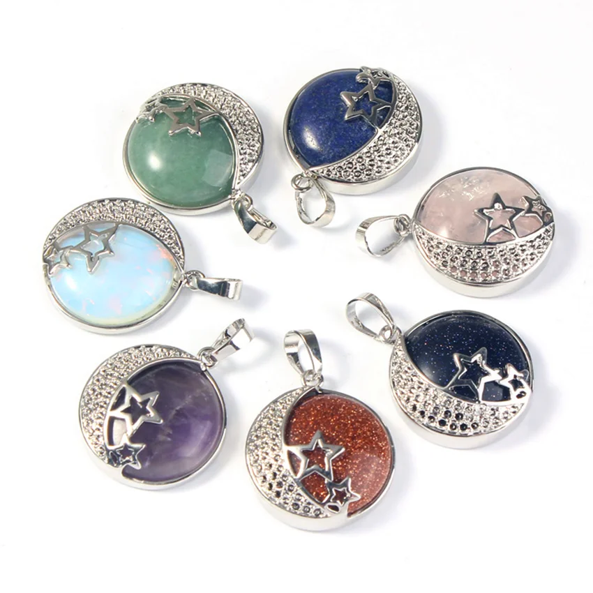Crescent Moon Star Crystal Stone Pendant Natural Amethyst Rose Quartz Lapis Lazuli Pendant Necklace Jewelry Making No Chain
Crescent Moon Star Crystal Stone Pendant Natural Amethyst Rose Quartz Lapis Lazuli Pendant Necklace Jewelry Making No Chain