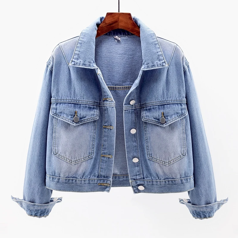 Spring Korean Fashion Big Pocket Denim Jacket Women Outerwear Chaquetas Mujer Solid Slim Long sleeve Short Jeans Jacket Female
Spring Korean Fashion Big Pocket Denim Jacket Women Outerwear Chaquetas Mujer Solid Slim Long sleeve Short Jeans Jacket Female
