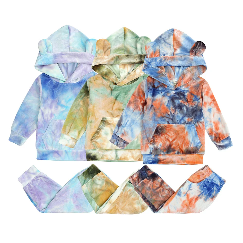 Autumn Newborn Baby Boy Girls Clothes Set Full Sleeve Tie Dye Print Hoodies Long Pants Suit Children Bear Ears Hooded Tracksuits
Autumn Newborn Baby Boy Girls Clothes Set Full Sleeve Tie Dye Print Hoodies Long Pants Suit Children Bear Ears Hooded Tracksuits