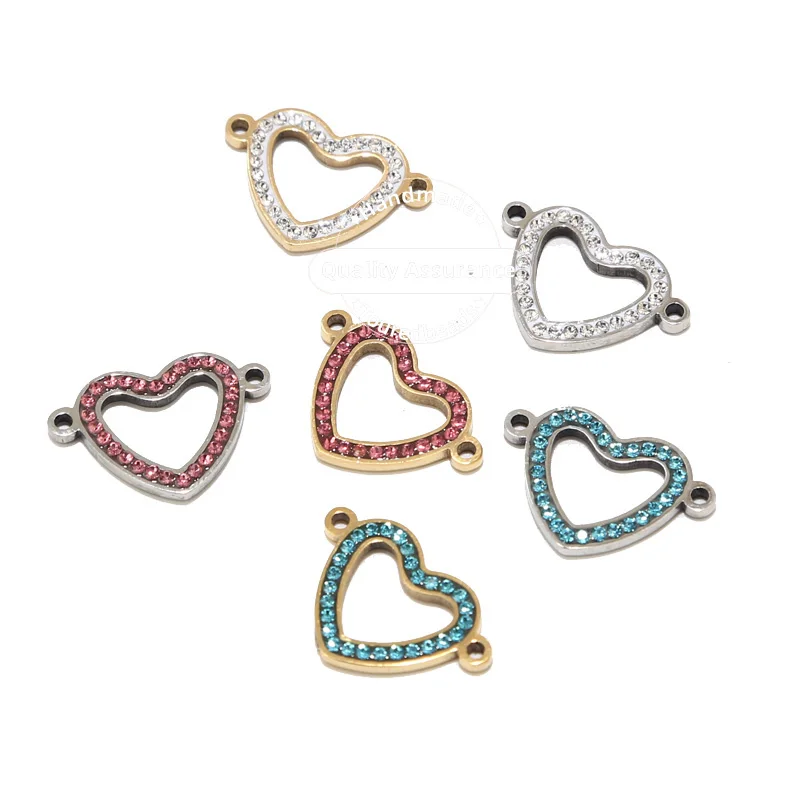 5pcs Stainless Steel Gold Heart Links Charm Connectors for Bracelet making Crystal Pendant Link Jewelry Accessories
5pcs Stainless Steel Gold Heart Links Charm Connectors for Bracelet making Crystal Pendant Link Jewelry Accessories