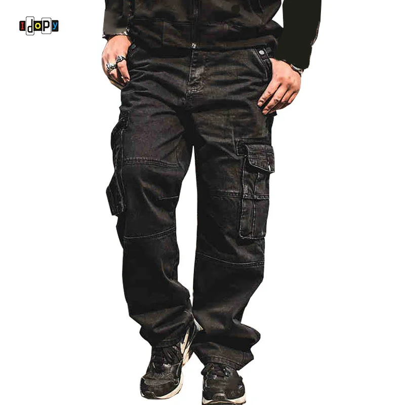 Idopy Men Casual Cargo Jeans Multi Pockets Punk Hip Hop Loose Fit Denim Pants Trousers For Male Baggy Plus Size 30-46
Idopy Men Casual Cargo Jeans Multi Pockets Punk Hip Hop Loose Fit Denim Pants Trousers For Male Baggy Plus Size 30-46
