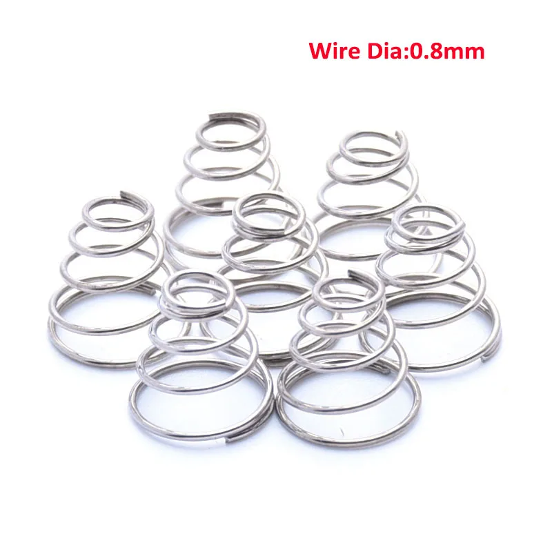 2Pcs Tower Spring Wire Dia 0.8mm Conical Compression Springs 304 Stainless Steel Taper Pressure Spring
2Pcs Tower Spring Wire Dia 0.8mm Conical Compression Springs 304 Stainless Steel Taper Pressure Spring