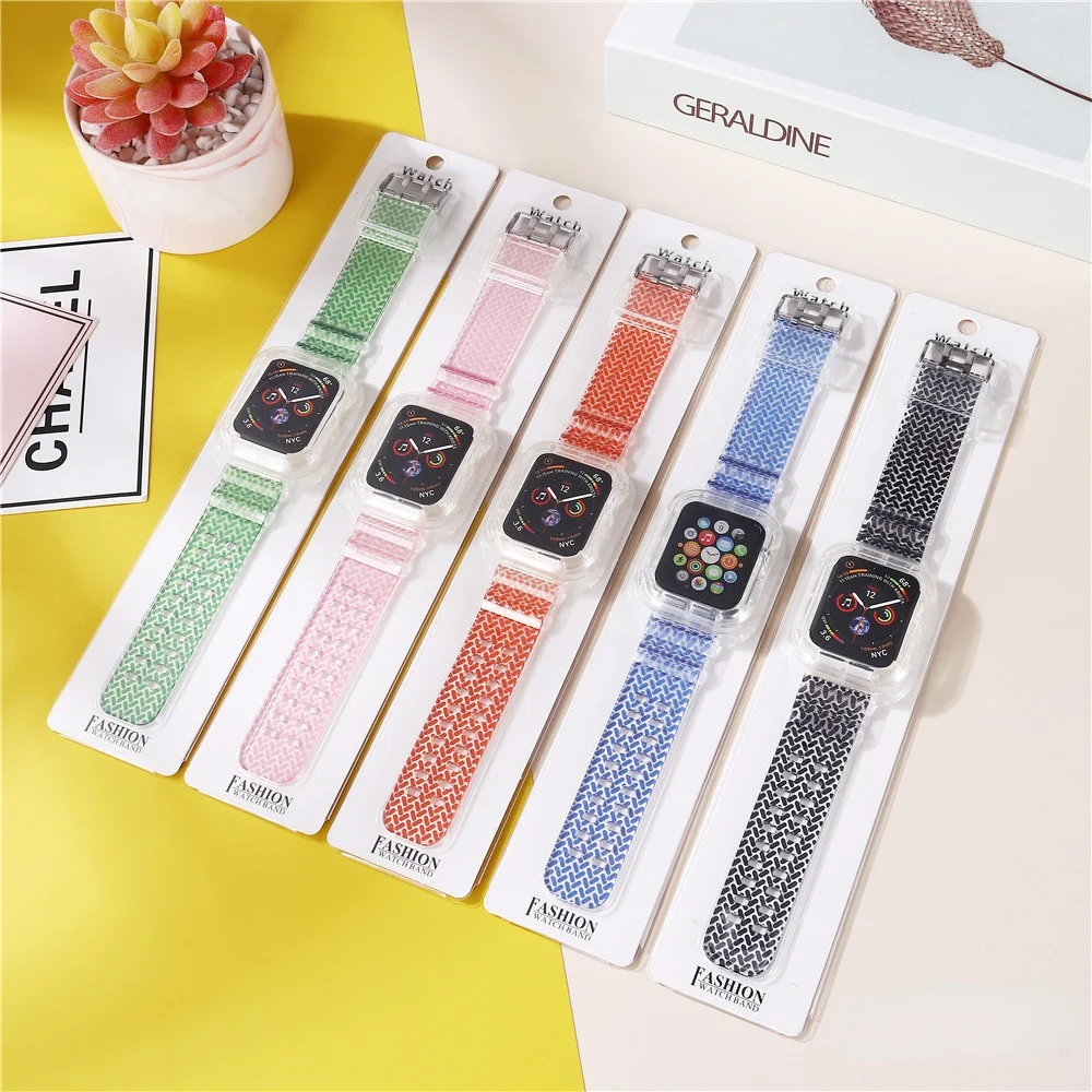 Silicone strap + protective case For Apple Watch 6 5 4 SE 40mm 44mm Transparent Strap for iwatch 3 2 38mm 42mm transparent strap
Silicone strap + protective case For Apple Watch 6 5 4 SE 40mm 44mm Transparent Strap for iwatch 3 2 38mm 42mm transparent strap