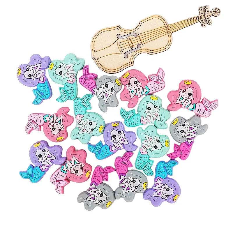 Chengkai 50pcs Silicone Mermaid Beads Cartoon Shape DIY Baby Infant Pacifier Teether Making Necklace Sensory Toy Food Grade Bead
Chengkai 50pcs Silicone Mermaid Beads Cartoon Shape DIY Baby Infant Pacifier Teether Making Necklace Sensory Toy Food Grade Bead