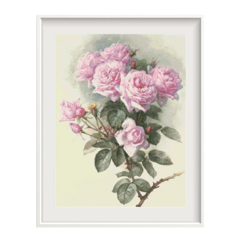 Pink Rose Cross Stitch Kits Flowers Pattern Printed 11CT 14CT Canvas For Embroidery Sets DIY Handmade Needlework Crafts Painting
Pink Rose Cross Stitch Kits Flowers Pattern Printed 11CT 14CT Canvas For Embroidery Sets DIY Handmade Needlework Crafts Painting